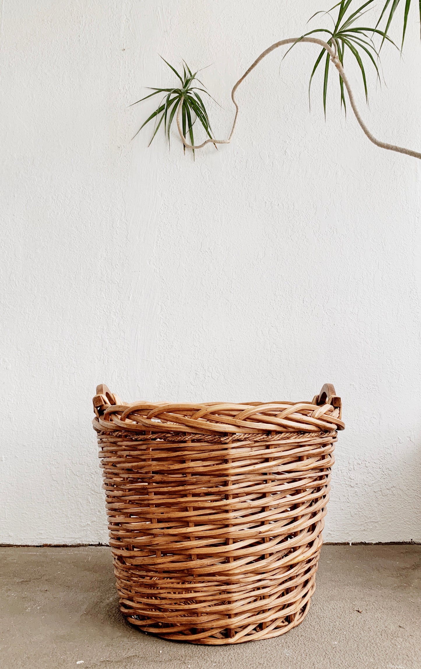 Large Basket with Wood Handles