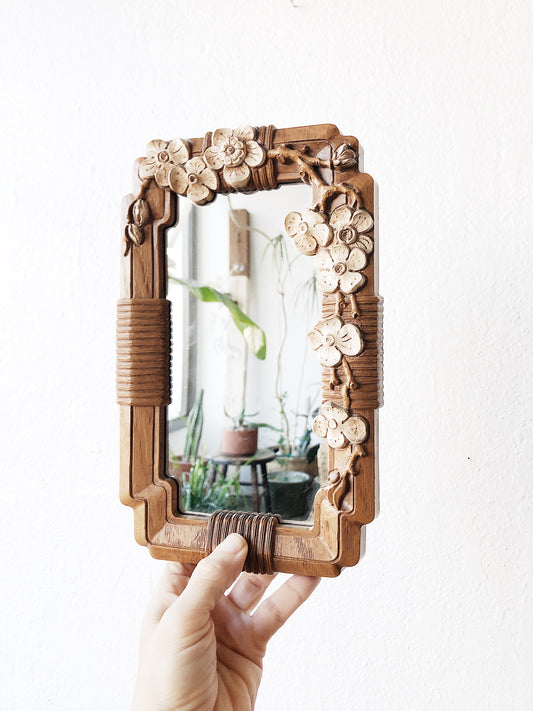 Vintage Resin Floral Mirror