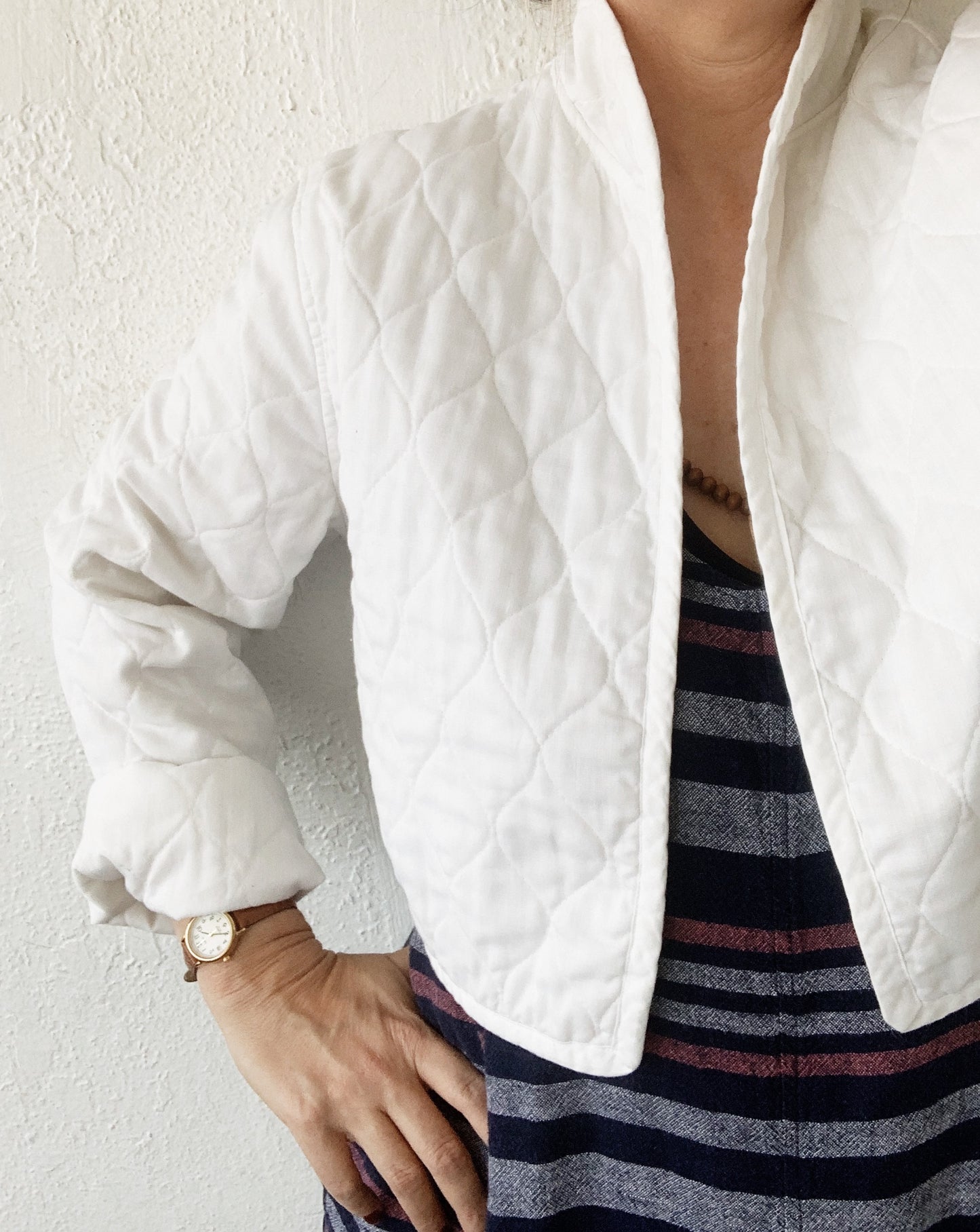 Vintage Cropped Quilted Bolero Jacket