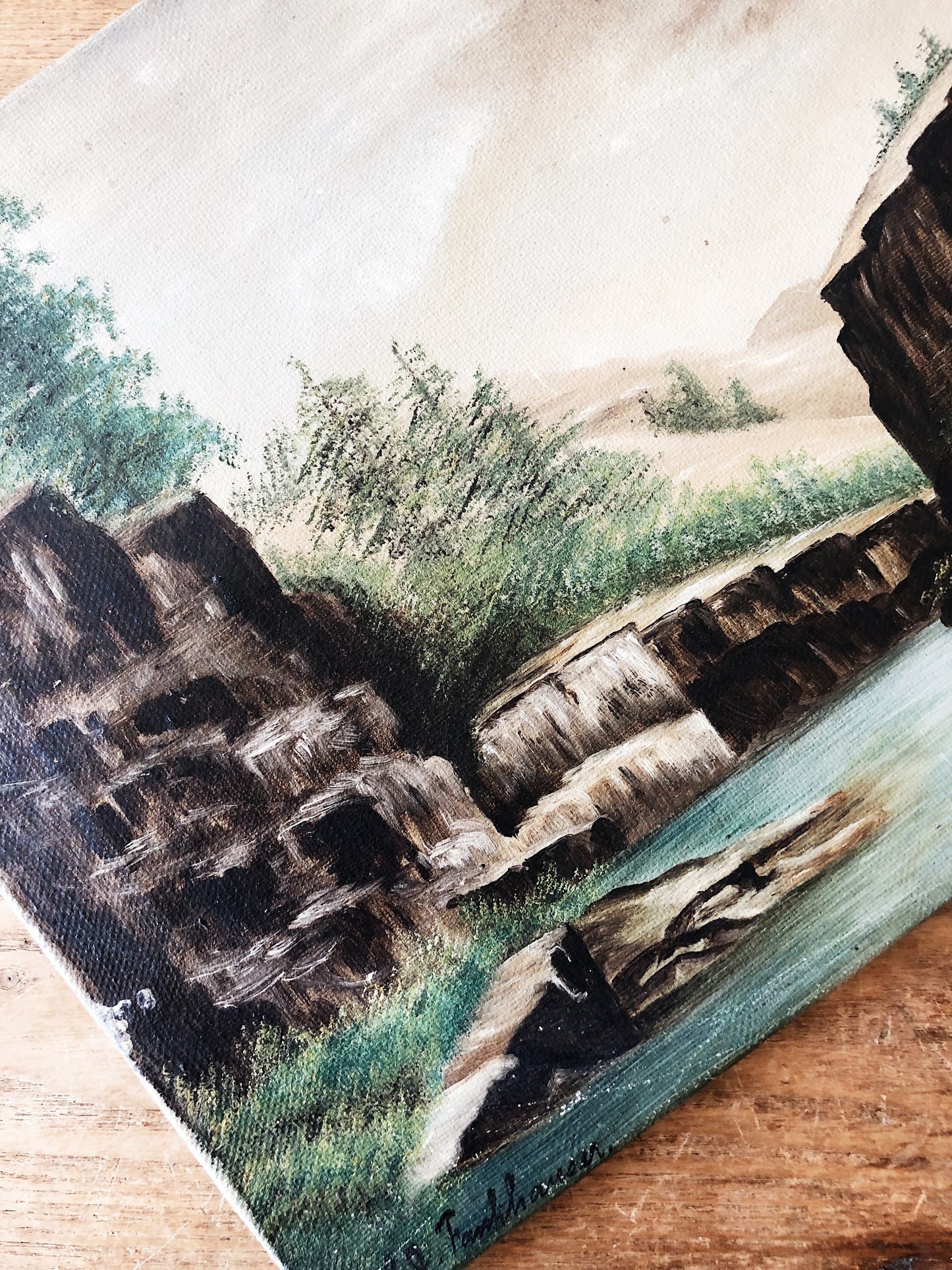 Antique Landscape Oil on Linen