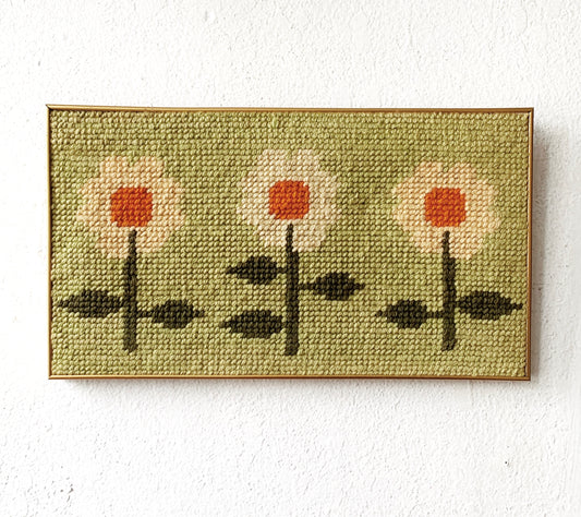 Vintage Mod Framed Embroidery