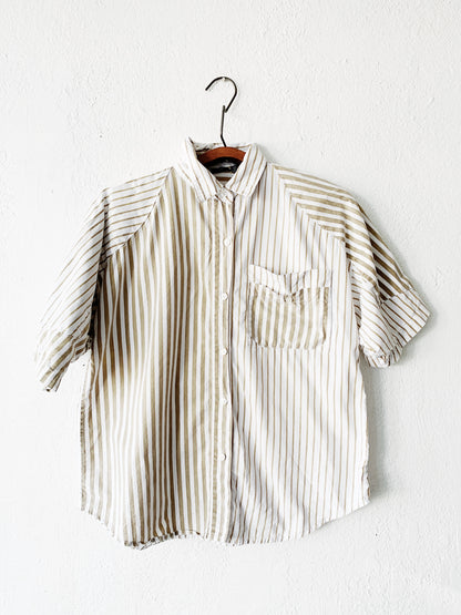 Vintage Striped Cotton Button Up