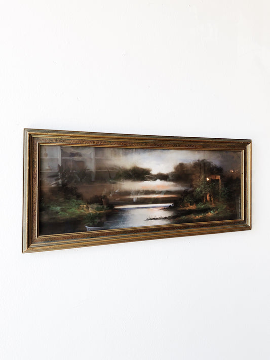 Antique Hand Colored Sunset Lithograph