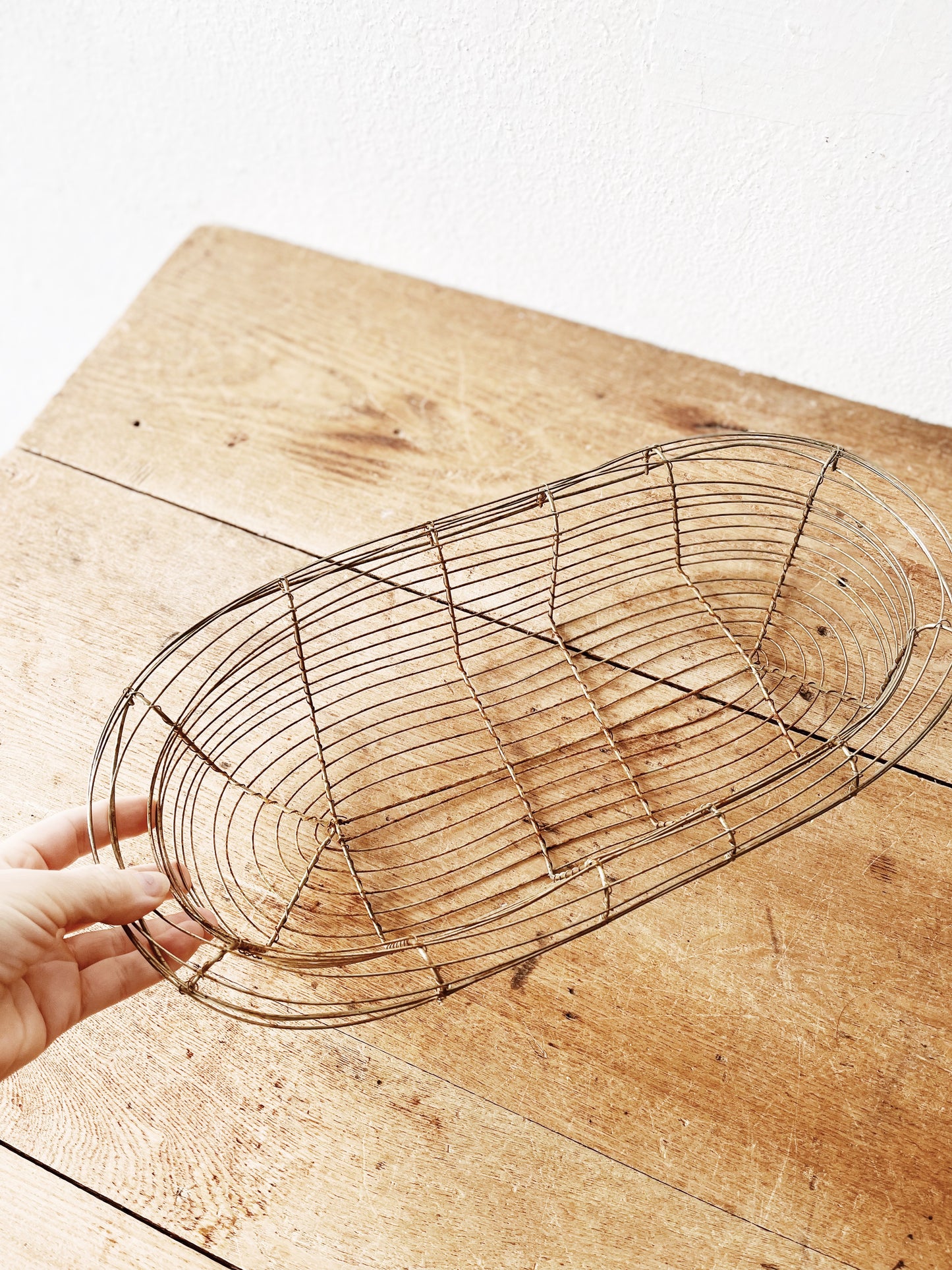 Vintage Sculptural Wire Basket