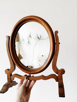 Vintage Wood Vanity Mirror