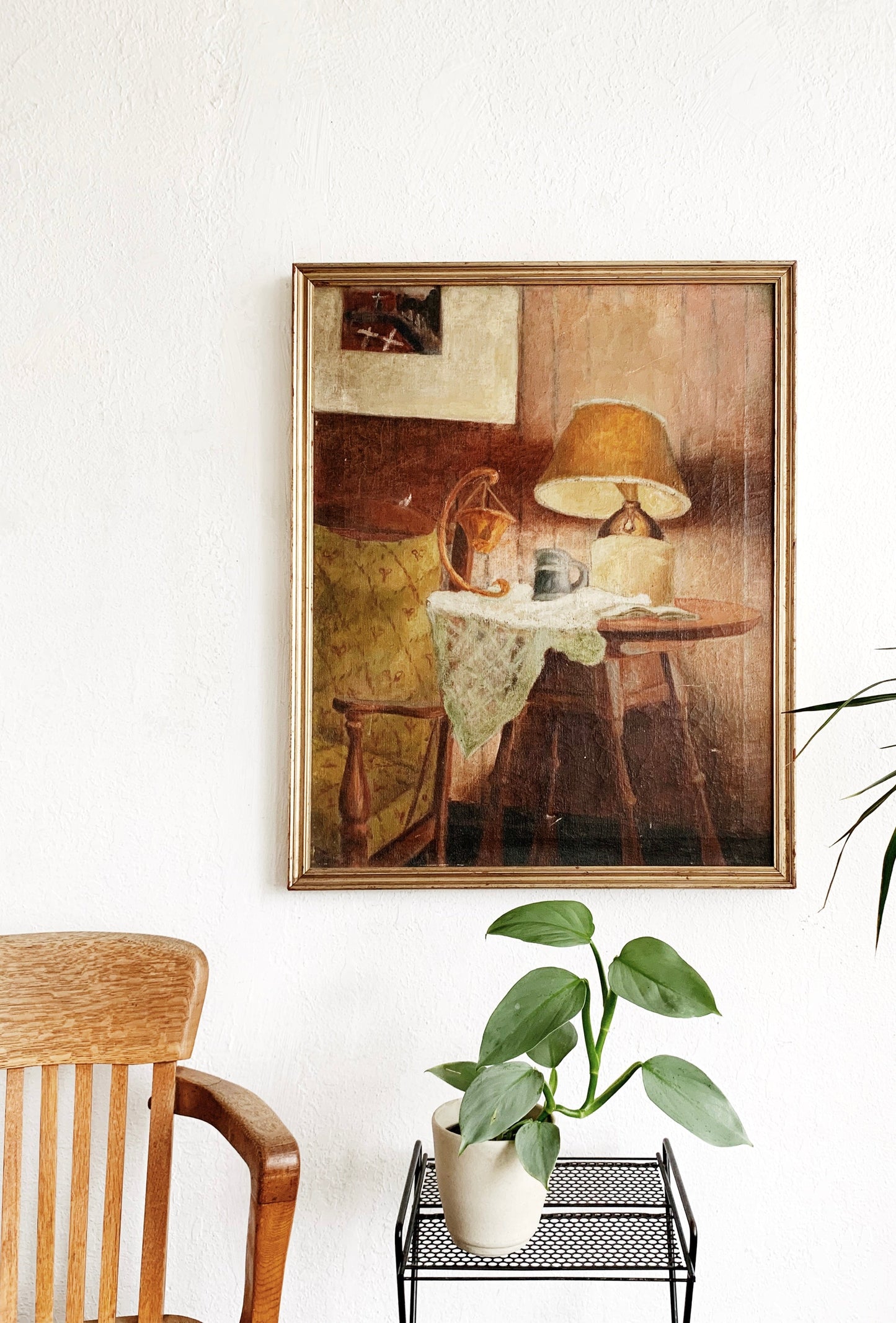 Large Framed Antique Oil Painting