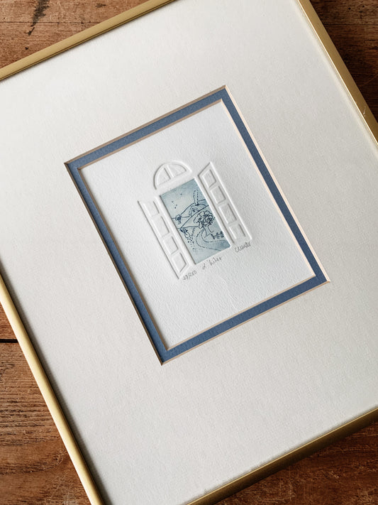 Vintage Original Embossed Art Print