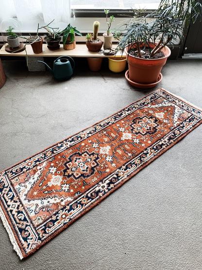 Vintage Heriz Thick Pile Wool Runner Iran