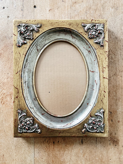 Vintage Gilt Wood Frame with Glass Italy