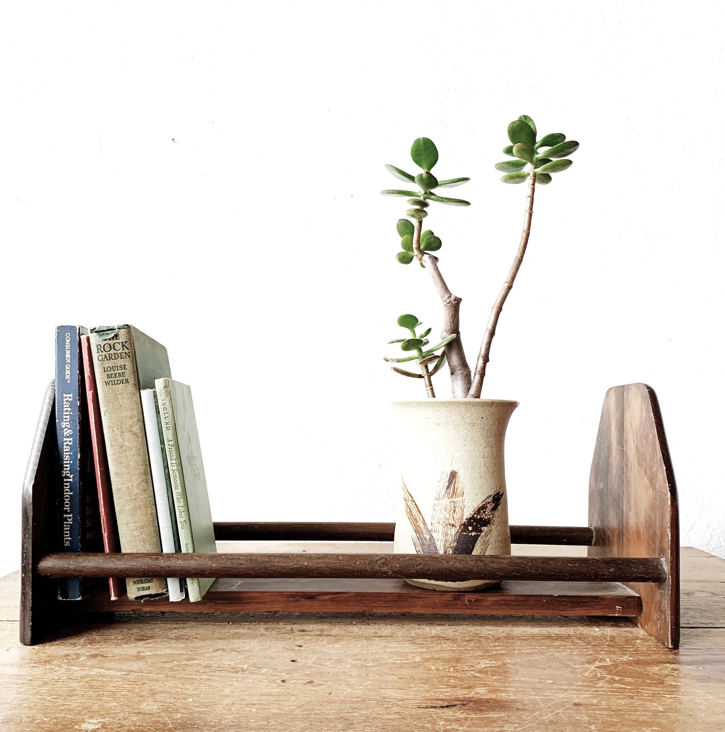 Vintage Wood Tabletop Book Rack