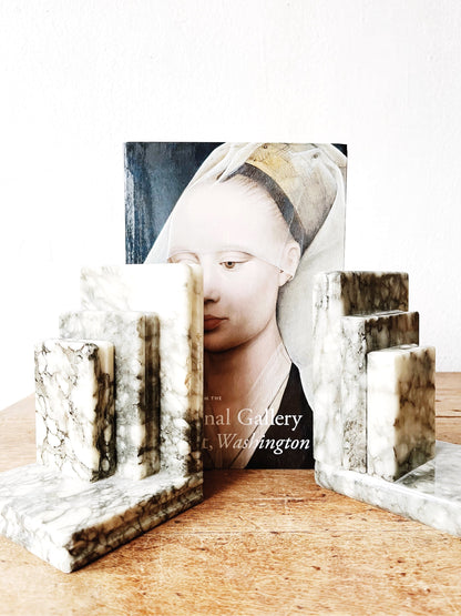 Vintage Marble Bookends