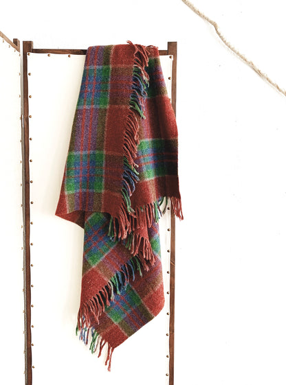 Vintage Wool Plaid Camp Blanket