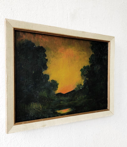 Moody Sunset Landscape Painting