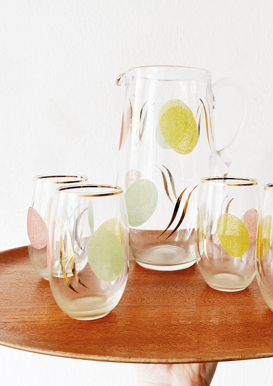 Mid Century Etched Glassware