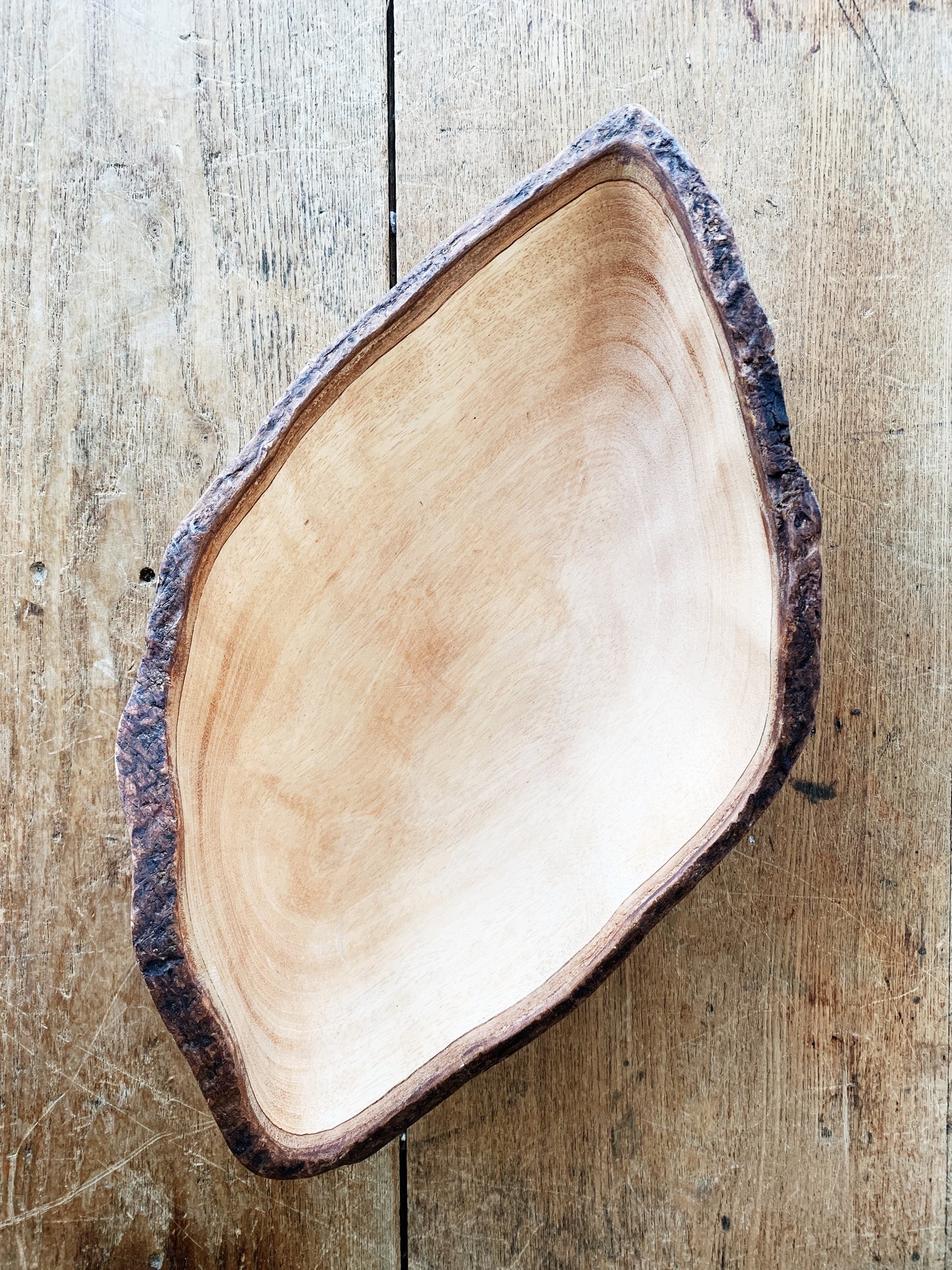 Hand Carved Asymmetrical Live Edge Bowl