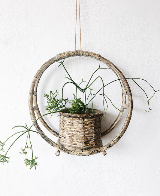 Vintage Bamboo Hanging Planter