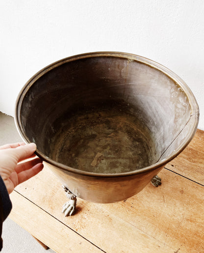 Large Antique Brass Cache Pot