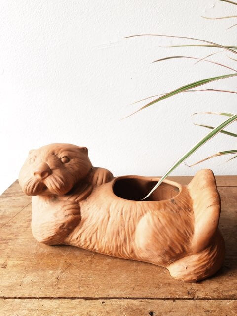 otter plant pot Clay Otter Planter