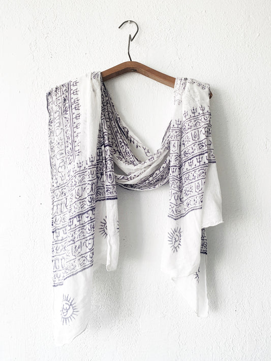 Long Cotton Gauze Scarf / Wrap