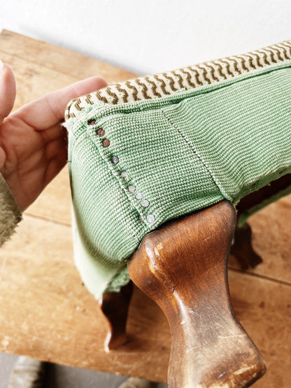 Vintage 1920s Upholstered Footstool