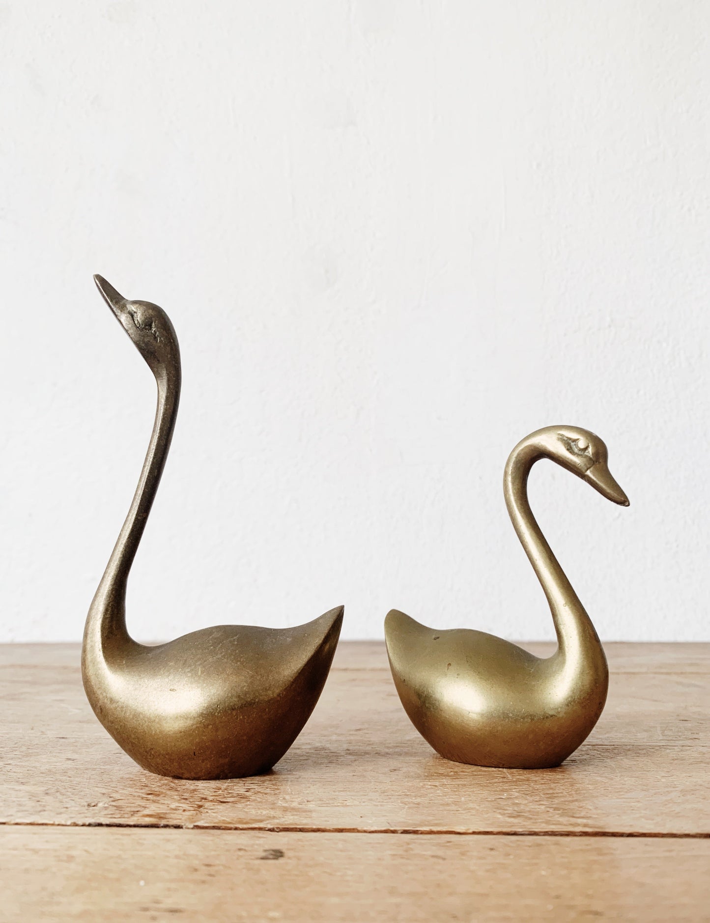 Mid Century Brass Swans