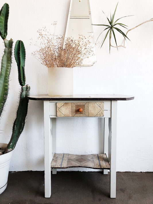 Vintage 1940s Lino Topped Table