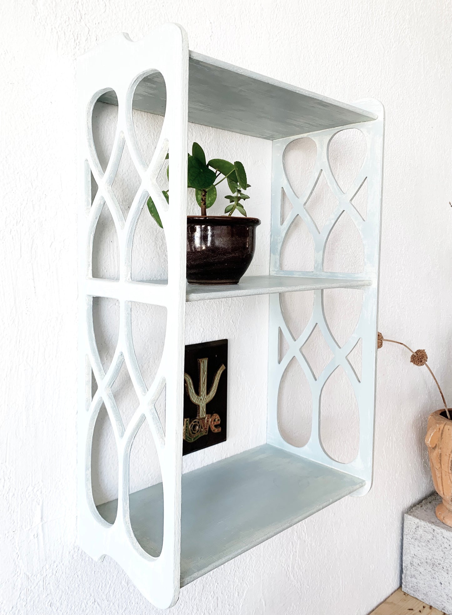 Vintage Wood Cutout Shelf