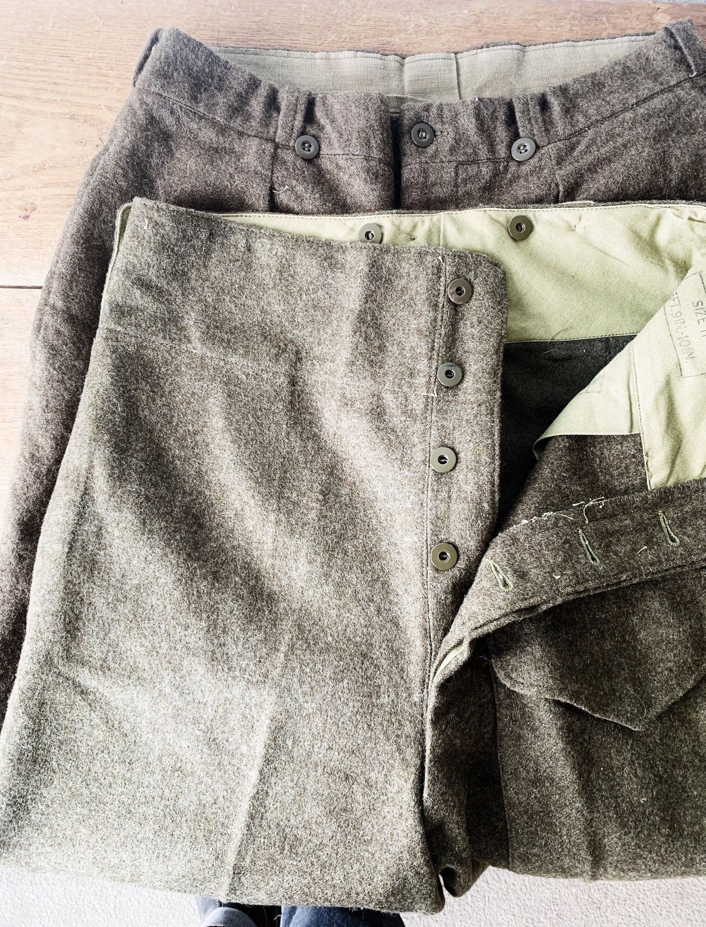 1960’s Button Fly Military Issue Wool Trousers