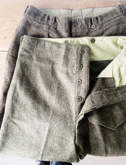 1960’s Button Fly Military Issue Wool Trousers