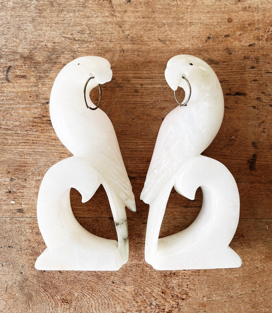 Vintage Alabaster Marble Bookends