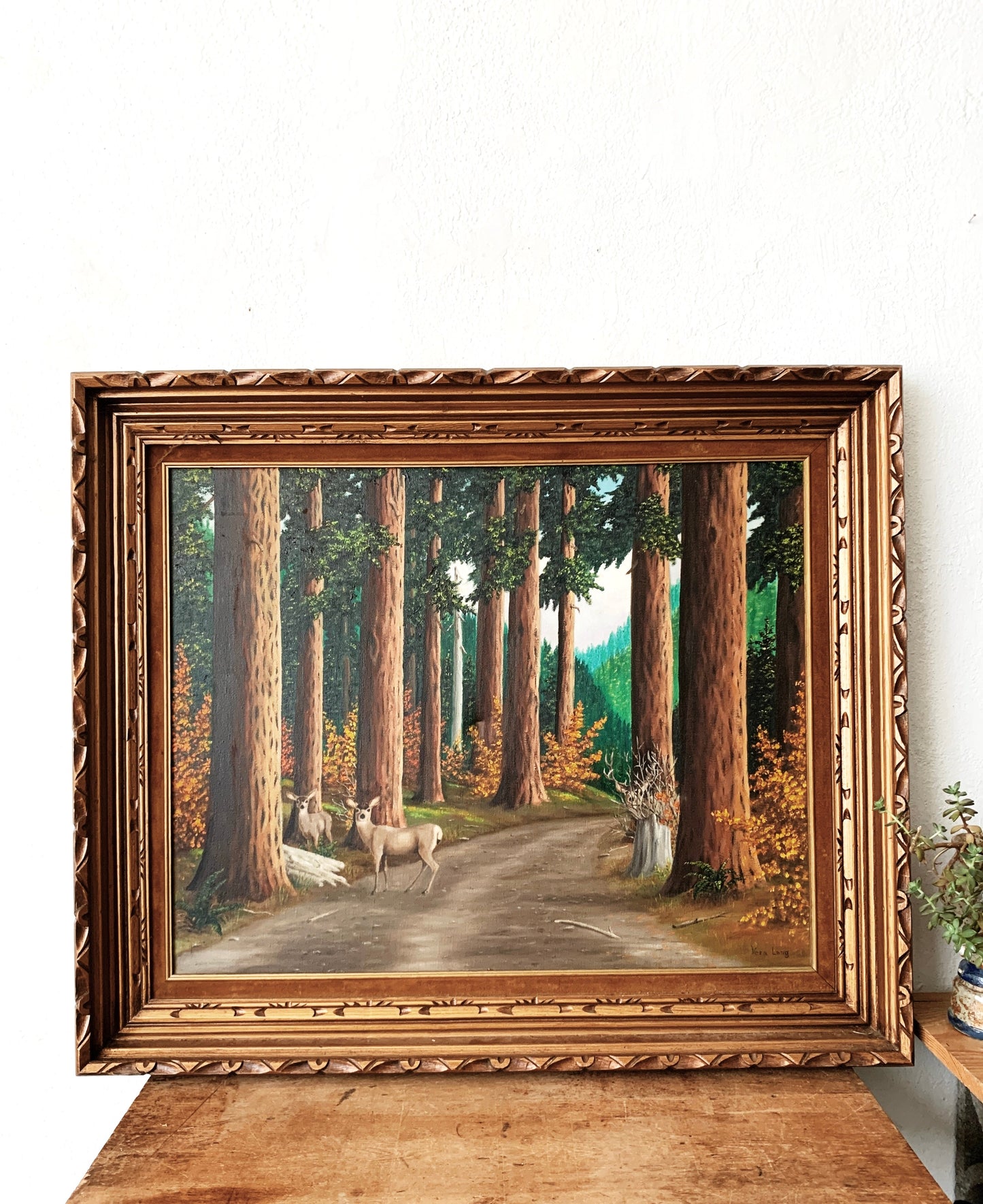 Large Mid Century Wildlife Painting