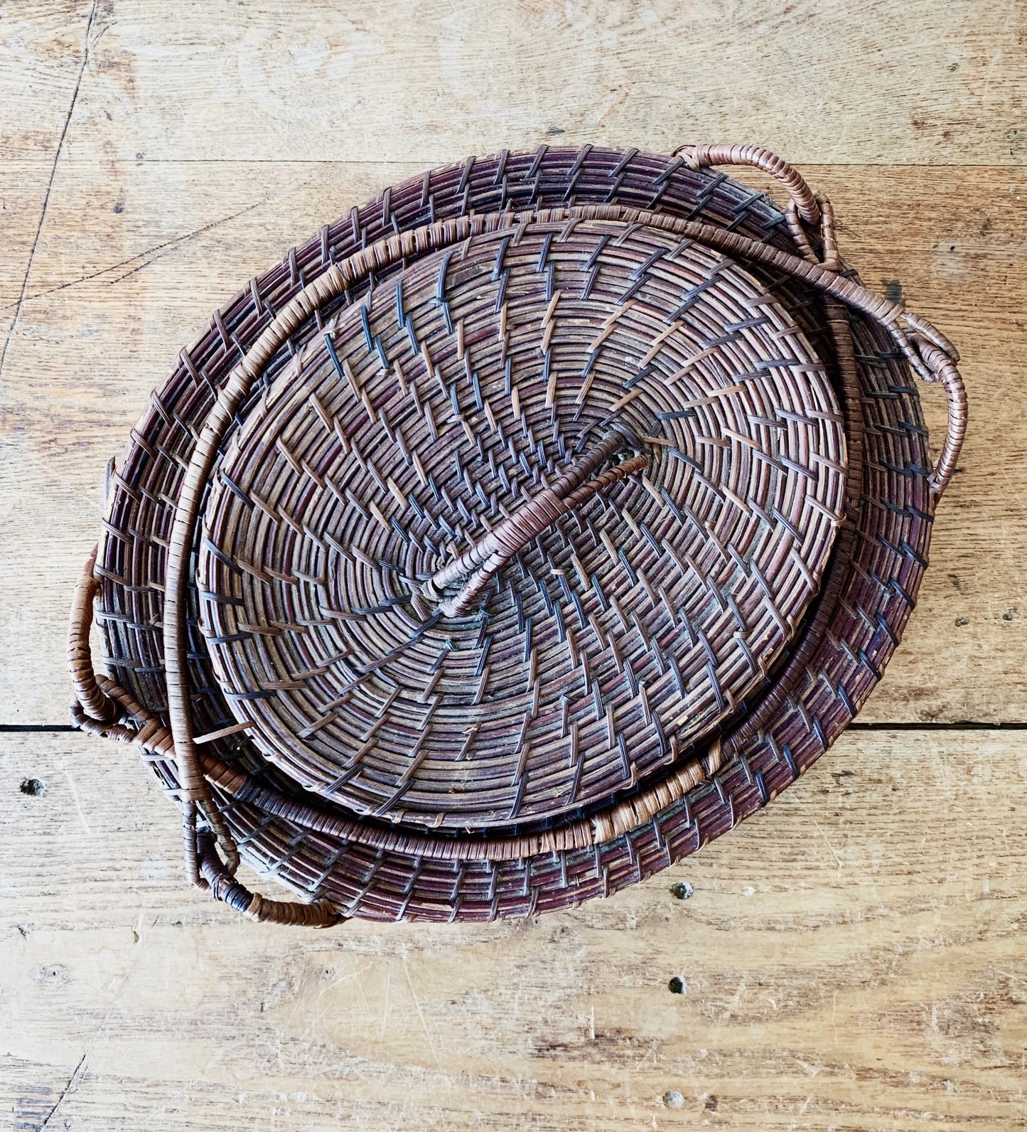 Vintage Handled Squat Basket