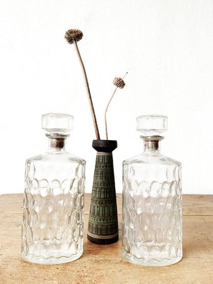 Vintage Heavy Glass Liquor Decanter