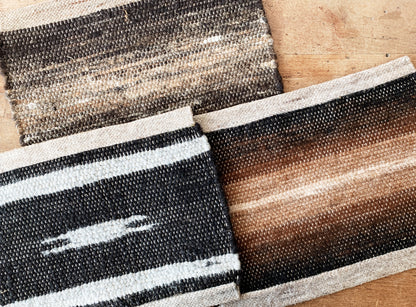 Chunky Vintage Wool Fiber Art / Mat