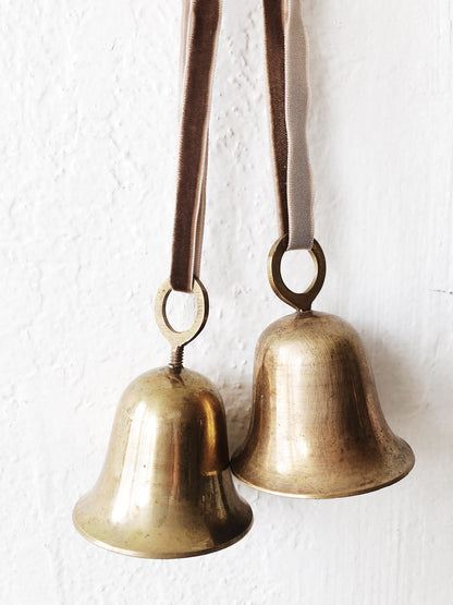 Vintage Brass Bell on Velvet