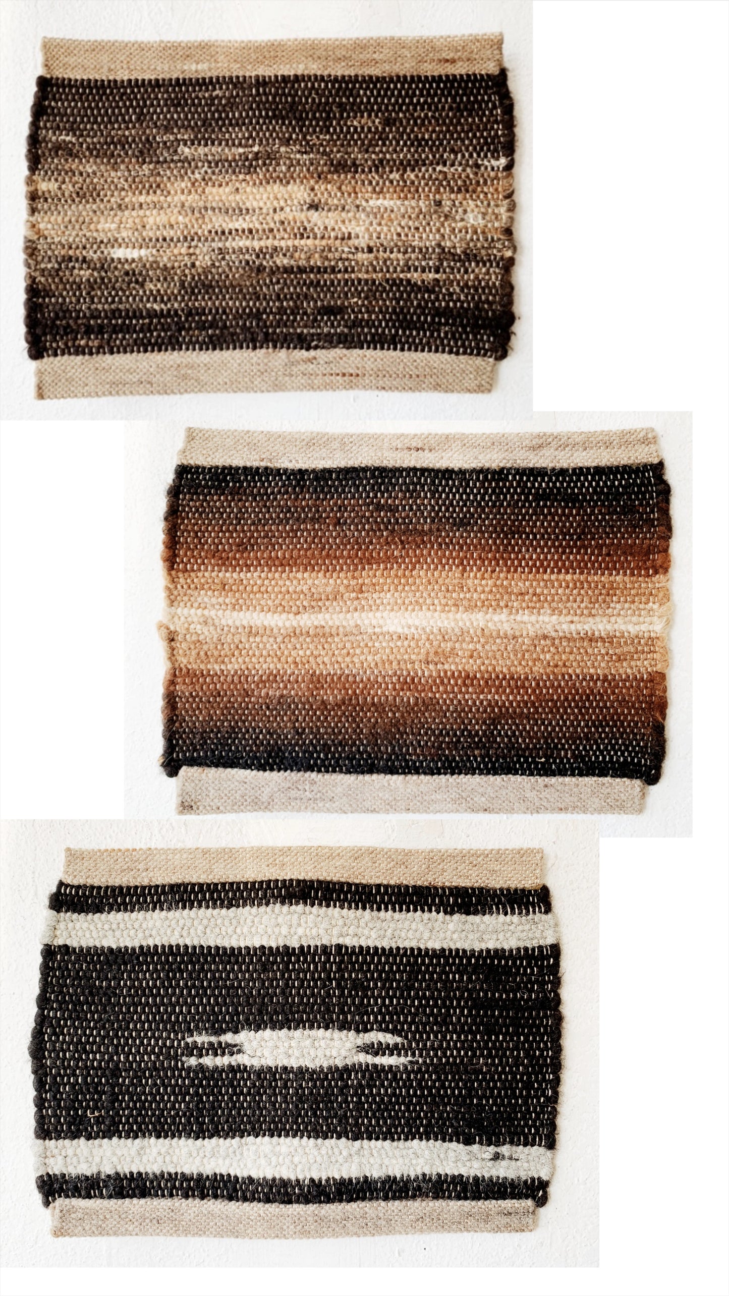 Chunky Vintage Wool Fiber Art / Mat