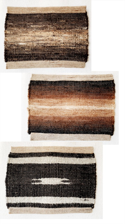 Chunky Vintage Wool Fiber Art / Mat
