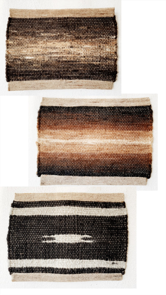 Chunky Vintage Wool Fiber Art / Mat