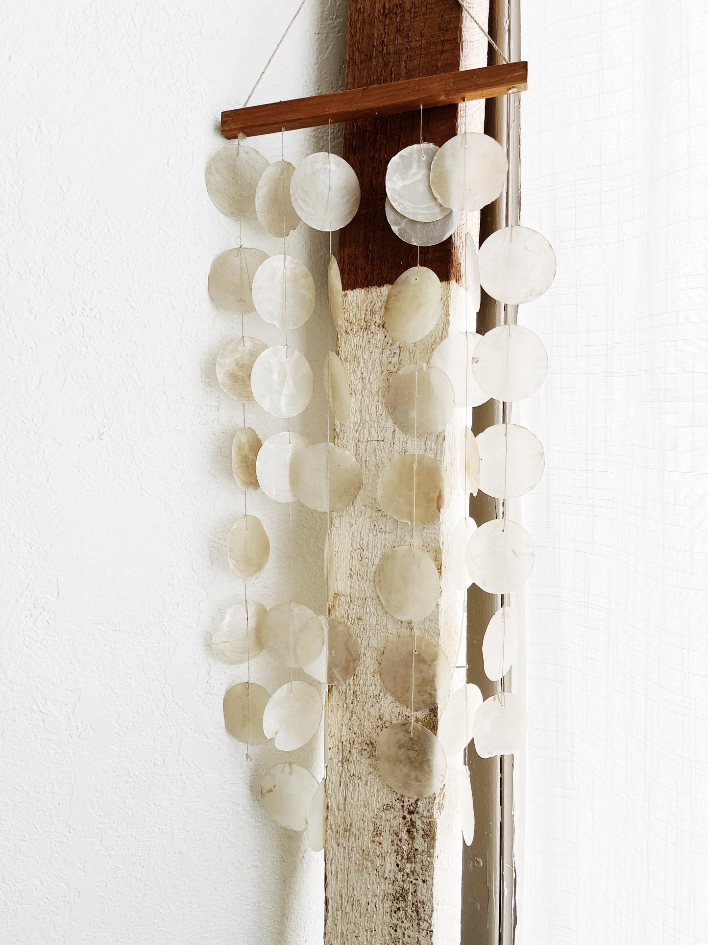 Large Vintage Capiz Windchime