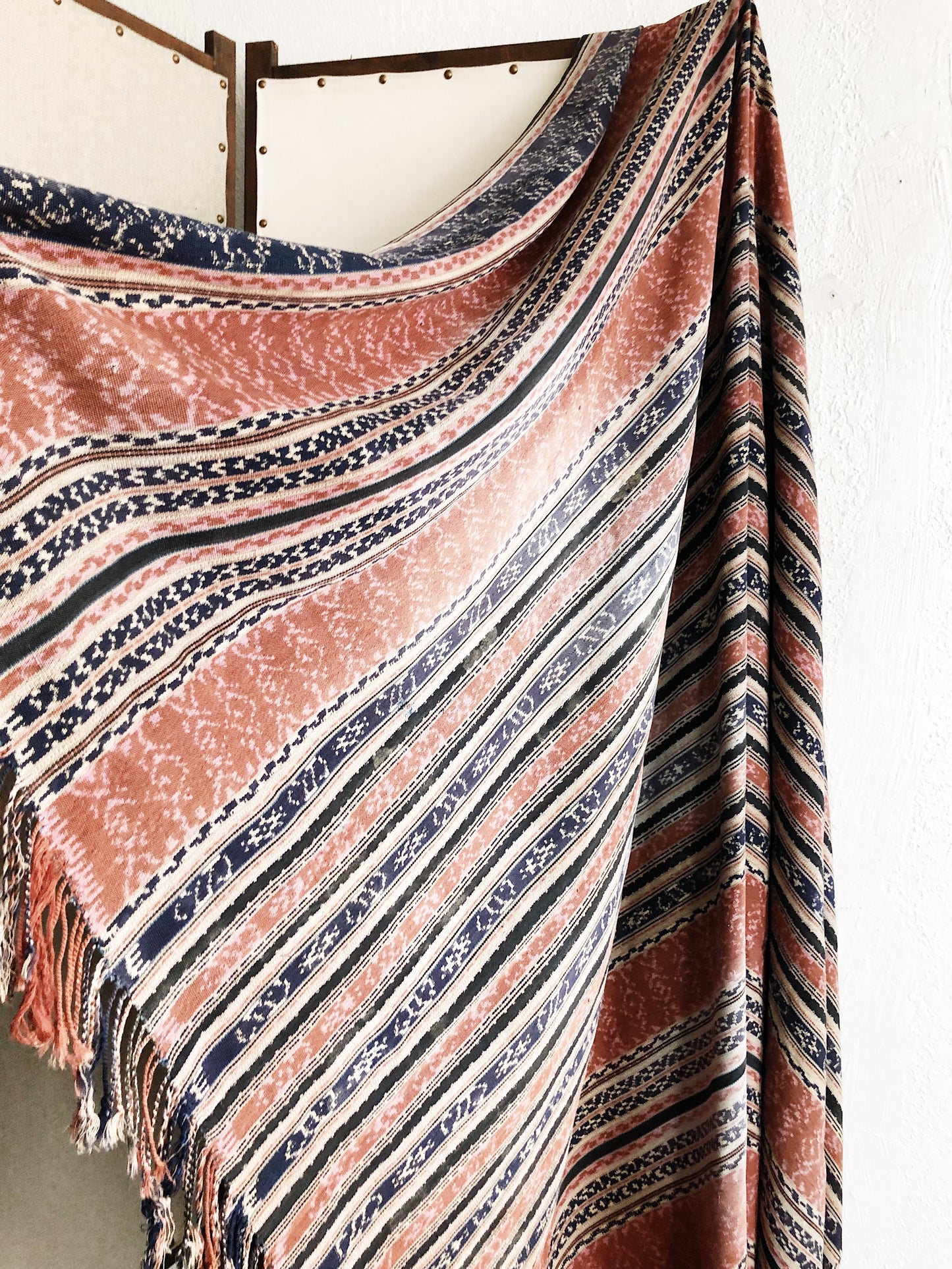 Vintage Indigo Ikat Blanket