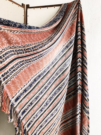 Vintage Indigo Ikat Blanket