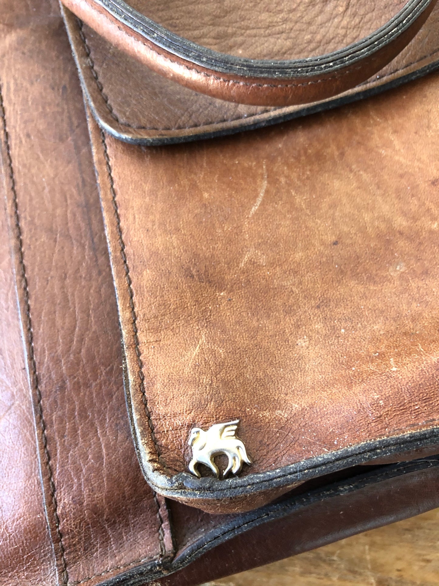 Vintage Leather Briefcase / Laptop Bag