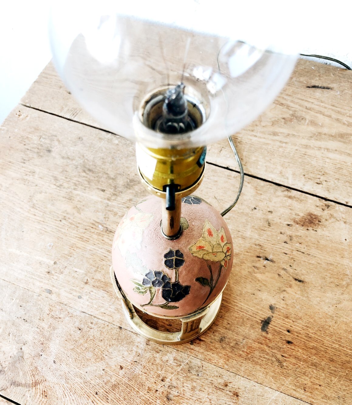 Vintage Cloisonné Orb Lamp