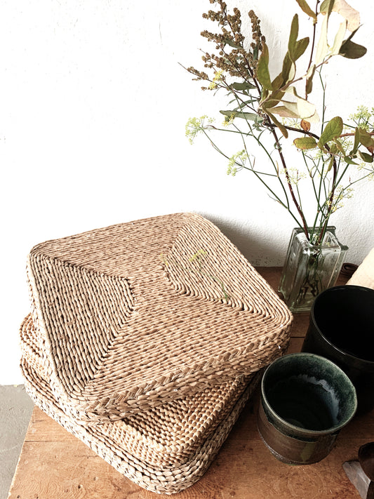 Natural Fiber Square Cushion