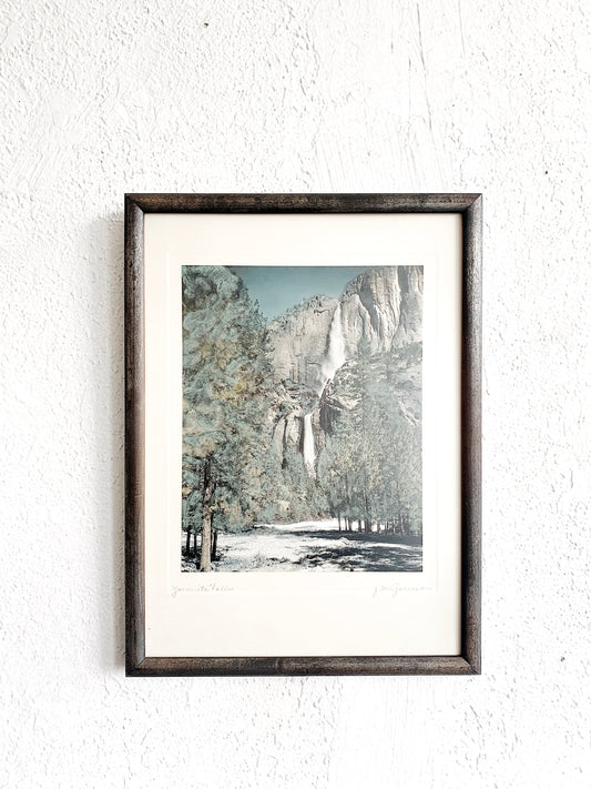 Framed Yosemite Falls Hand Tinted Photo