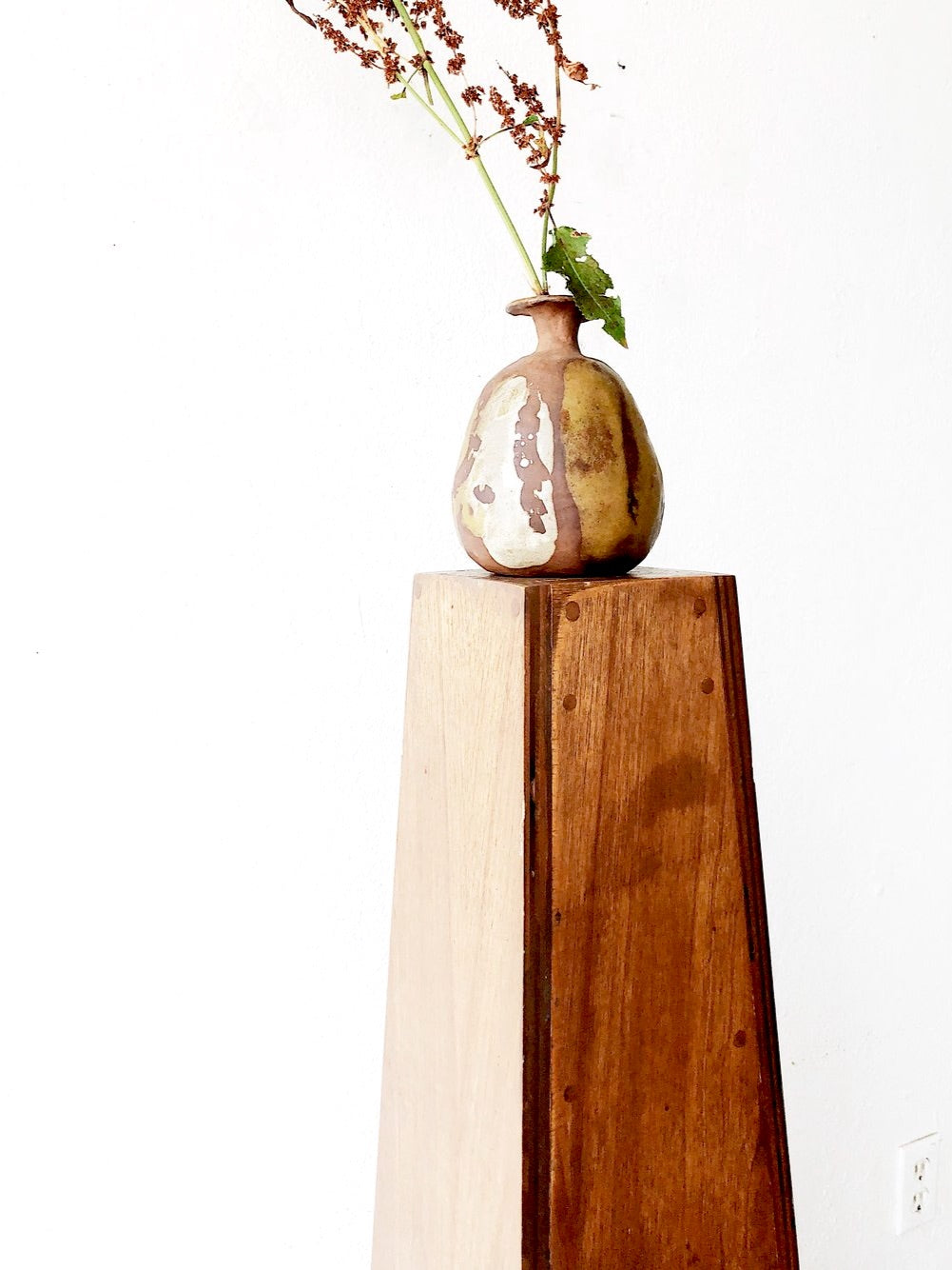 Tall Vintage Wood Display Plinth