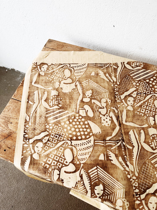 Wood Blocked Silk Textile