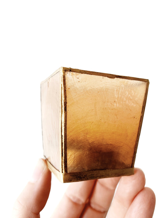 Brass Framed Capiz Shell Votive