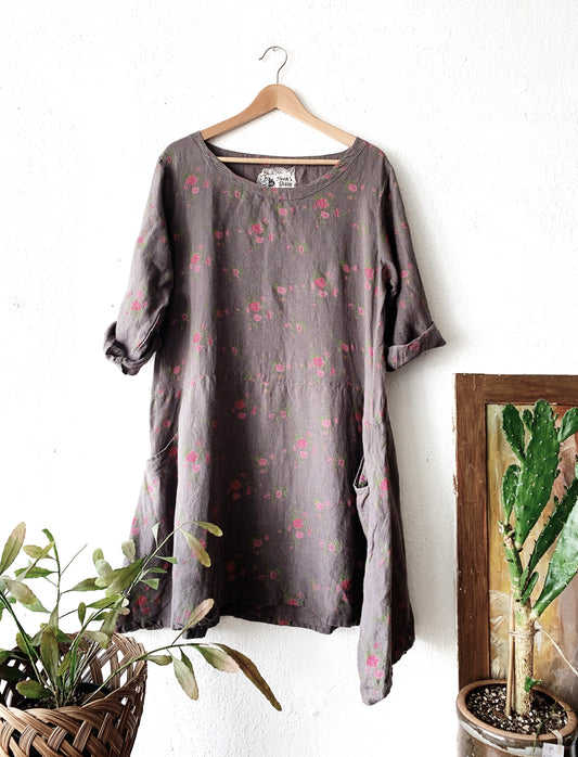 Linen Smock Dress w Pockets