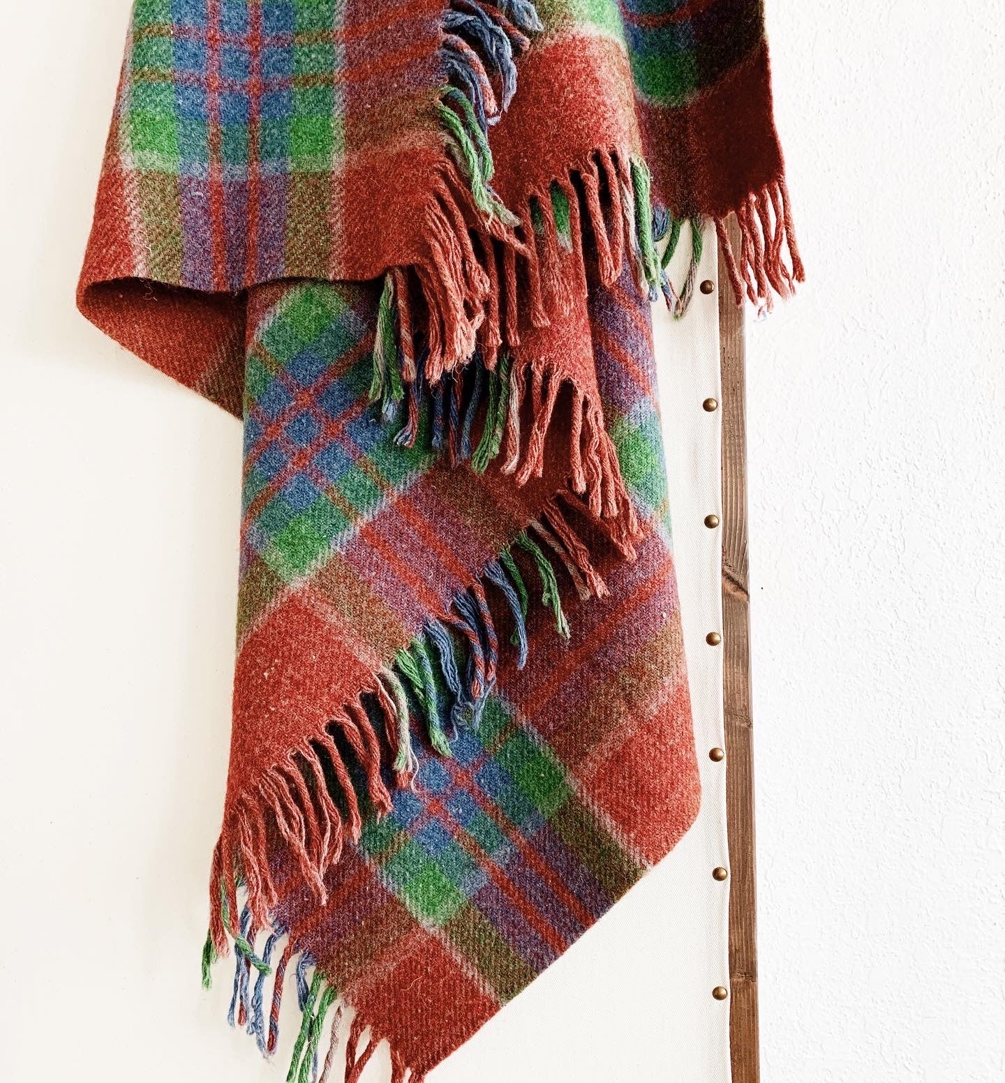 Vintage Wool Plaid Camp Blanket